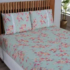 Lençol Queen Estampado Com Elástico Malha 100% Algodão Macio