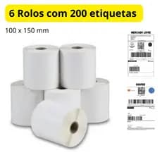 Etiqueta Termica 10x15 Serrilhada - Rolos com 200 Etiquetas Adesiva - Boa, Barata e Entrega Rápida !