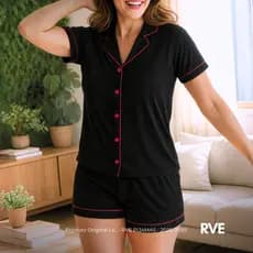 Baby Doll Feminino Blogueirinha Americano Curto Pijama Gola Aberto Amamentação Botão Confort Luxo