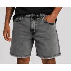 Bermuda Jeans Masculina  short jogador Cinza Shorts Jeans Masculino Premium FullGray 100% algodão