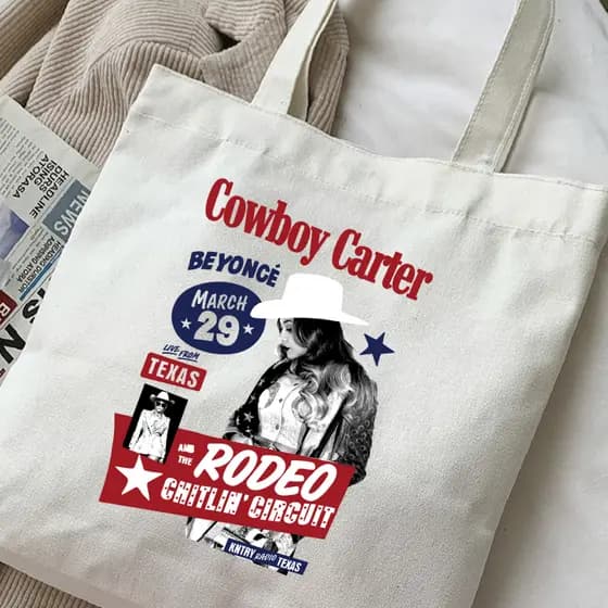 Bolsa Unissex Ecobag beyonce cowbou carter album tour Ecologicamente Sustentavel Sem Ziper