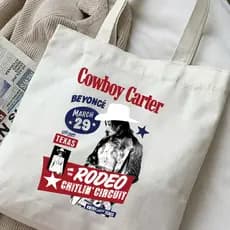 Bolsa Unissex Ecobag beyonce cowbou carter album tour Ecologicamente Sustentavel Sem Ziper