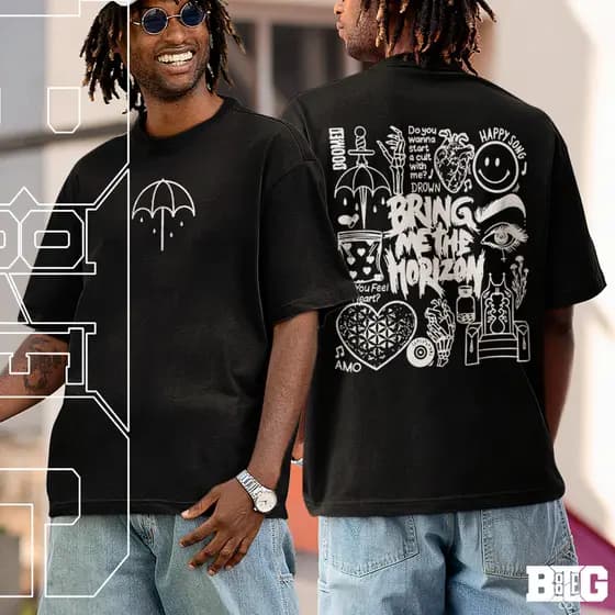 Camiseta Basica e OVERSIZED Bring Me The Horizon That's the Spirit Album Rock N Roll Unissex