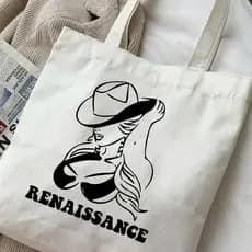 Bolsa Unissex Ecobag beyonce renaissance cowboy carter tour Ecologicamente Sustentavel Sem Ziper