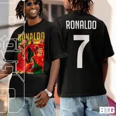 Camiseta Basica e Oversized Cr7 Cristiano Ronaldo Goat The Best Futebol Siiiu 7 Portugal Unisex