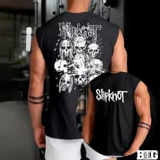 Camiseta regata machao oversized masculino slipknot caveira skull em algodao unissex Longline