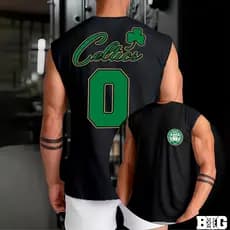Camiseta regata machao oversized masculino time de basquete boston 0 em algodao unissex Longline