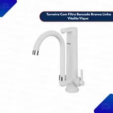 Torneira Com Filtro Bancada Branca Linha Vitalite Viqua
