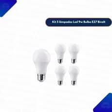 Kit 5 lâmpadas Led 9w Bulbo E27 Bivolt