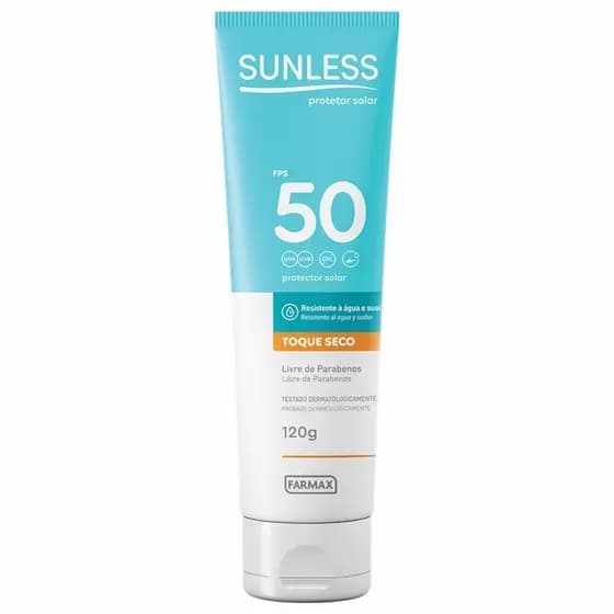 Protetor Solar Sunless FPS 50 Farmax 120g Toque Seco