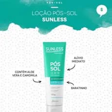 Loção Pós Sol com Aloe Vera e Camomila Sunless Alívio e Hidratação - 120g