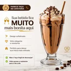 Conjunto 2 Taças De Vidro 310ml Luxor Fratelli  Taça Para Drinks Sobremesa Milk Shake