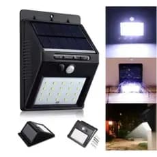 Luminária De Parede Energia Solar Com Sensor De Movimento Presença 20 Leds Bateria Lâmpada Luz À Prova D' Água Fotocélula Automática