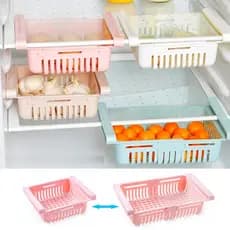 Cesto Organizador De Geladeira Multiuso Gaveta Retrátil Ajustável Prático Portátil/Aleatoria cores
