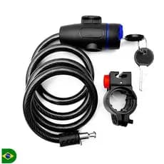 Cadeado aço carbono anti-furto para Bike 120cm x 12 mm com tranca, acessórios de Segurança para bicicleta