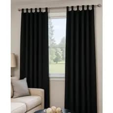 Cortina blecaute blacaute blackout preta com ilhos fácil de colocar decorar casa sala quarto