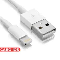 Cabo Para Iphone IOS Turbo Para Celular Fio de 1 Metro Branco