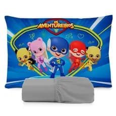JOGO DE LENÇOL SOLTEIRO INFANTIL OS AVENTUREIROS, PARA QUARTO DE MENINA E MENINO FRONHA TRAVESSEIRO, LENÇOL DE ELASTICO
