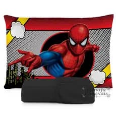 JOGO DE LENÇOL SOLTEIRO INFANTIL HOMEM ARANHA SPIDER MAN FRONHA TRAVESSEIRO, LENÇOL DE ELASTICO