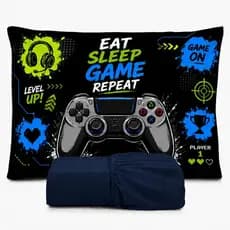 JOGO DE LENÇOL SOLTEIRO INFANTIL GAME GAMER FRONHA TRAVESSEIRO, LENÇOL DE ELASTICO(02 PEÇAS)
