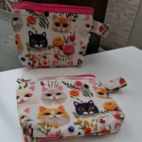 kit com duas mini necessarie 10x12 bolsinha feminino ,porta batom, porta abersorventes