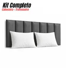 Kit 10 Cabeceiras Placas Estofadas  + 2 Travesseiros 70x50 Cabeceira para Cama  Casal Queen King e Solteiro