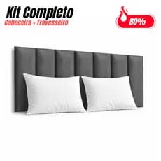 Kit 7 Cabeceira + 2 Travesseiro 70x50 De Cama Casal Autocolante - Envio Imediato