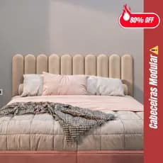 Kit Cabeceiras de Cama Box Casal Queen Solteiro King Modulada 45x20cm Nuvem
