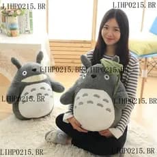 Totoro Plush Cat Cute Toy Anime Foto de brinquedo de pelúcia Lotus Leaf Doll Aniversário de crianças