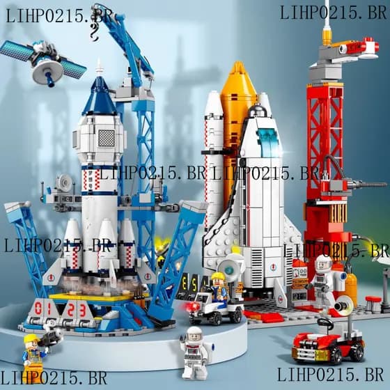 978pçs Modelo De Foguetão Espacial Blocos De Construção Tijolos Diy Compatíveis Para Crianças Brinquedo Menino Presente