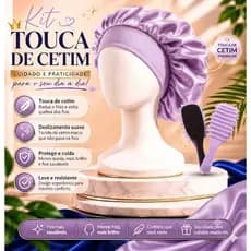 Kit Definição de Cachos Escova Fitagem + Touca Cetim Premium