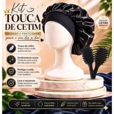 Kit Definição de Cachos Escova Fitagem + Touca Cetim Premium