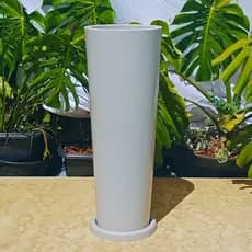 Vaso Planta Coluna Ibiza P Decorativo Polietileno Marmorizado Liso 68x25 Luxo Leven Artes