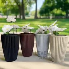 Vaso Decorativo Planta Coluna Romana 3D Polietileno N2 46x32 Luxuoso Resistente Leven Artes