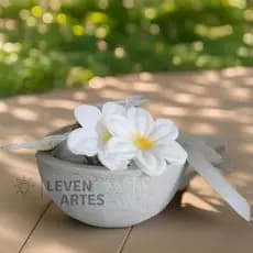 Vaso Decorativo Bacia de Planta Polietileno Redondo N1 + Prato 13x25 Luxuoso Resistente Leven Artes