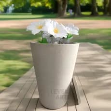 Vaso Decorativo para Plantas Coluna Redonda de Polietileno com Pratos N3 Leven Artes