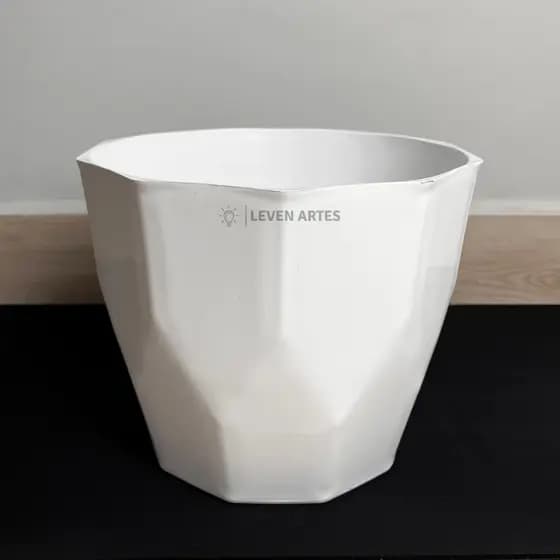 Kit Vasos Plantas Estilo Cachepô Facetado Plastico Injetado Decorativo Resistente 18x16 Leven Artes
