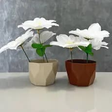 Kit Vasos Plantas Estilo Cachepô Facetado Plástico Injetado Decorativo Resistente 12x8 Leven Artes
