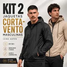 Kit 2 Jaquetas Masculina Corta-Vento Semi Forrada Izing Aspen