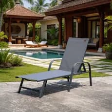 Espreguiçadeira de aço carbono Reclinável de Praia Piscina Área Externa Pátio Confortável Durável