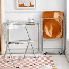 Cadeira Acrílica Transparente Dobrável Decorativa Design Moderno para Sala Jantar Escritório
