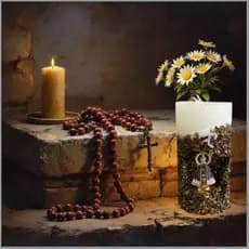 vela religiosa aromática Nossa Senhora em pedra nobre