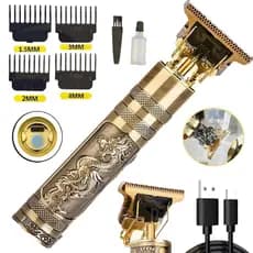 máquina de cortar cabelo e fazer barba acabamento recarregável