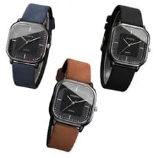 Relógio Masculino de luxo elegante Couro sintético marca geneva original