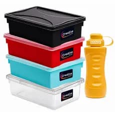 Kit 3 Caixa 11L Alimentos Churrasco Escritório Organização C/tpa Presidio Frigorifico Organização