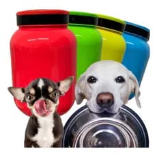 Pote Ração Comida Animal Cachorro Gato Para Pet  Com Alça Whey 3L