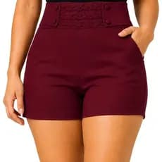 Short Alfaiataria Com Bolso Cintura Alta com Botões short casual confortável, short moda feminina.