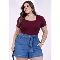 Short Jeans Plus Size com Elastano Cintura Alta Modela e Valoriza Suas Curvas