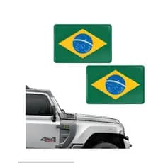 Adesivo Resinado Bandeira do Brasil 3D para Carro e Motos