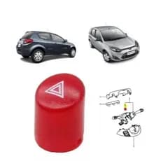 Botão Lente Pisca Alerta Ford Ká Vermelho